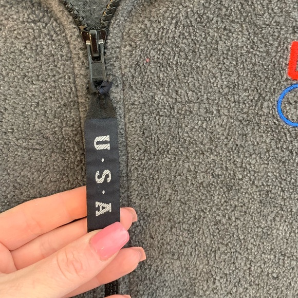 Team USA Olympic Fleece Zip Up Womens Medium Jacket Gray Olympic Symbol - Picture 2 of 5